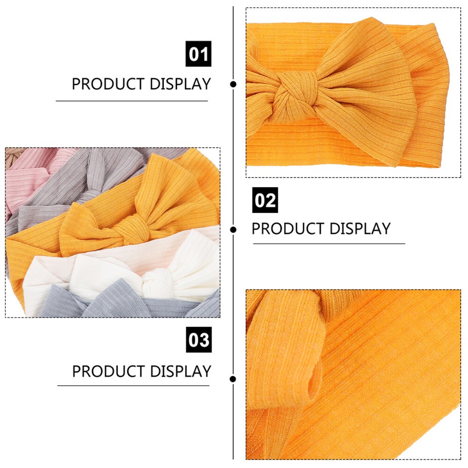 8 Pcs Bow Knot Head Wraps Girl Headscarves Baby Wide Headband Newborn