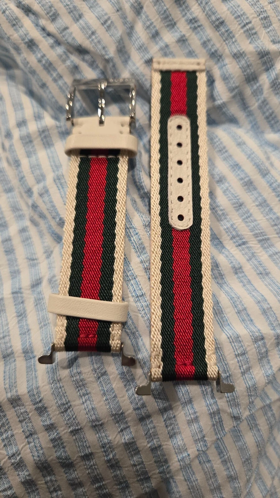 Cinturino orologio Gucci U Play piccolo in pelle nuovo 18mm