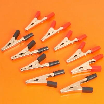 10 x Insulated Crocodile Clips 5A Electrical Battery Connectors Alligator Clamps