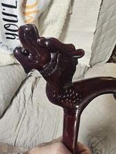 40" Hand Carved Dragon Head Wooden Walking Stick Walking Cane.Extra Tall, Sturdy