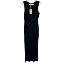 Quince Maxi Dress Size M Black NWT Lyocell Soft Stretch Sleeveless Bodycon