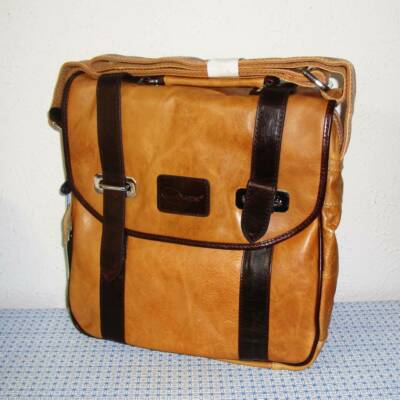 【NEW】AMERILEATHER GRANGER TWO-TONE BROWN MESSENGER BAG - BROWN