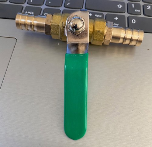 Manguera de identificación de tuberías de 14 mm válvula de bola de latón ajuste palanca verde mango agua aire L10 - Imagen 3 de 3