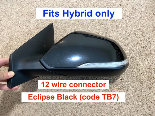2018 2019 Hyundai Sonata Hybrid Driver Side Left Mirror 12 Wire Blind Spot Black