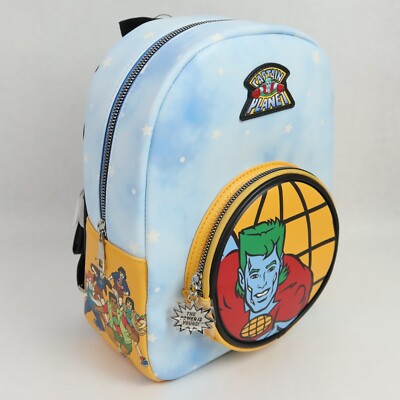Captain Planet Mini Backpack Blue Stars Planeteers Eco-Hero Power is Yours Gaia