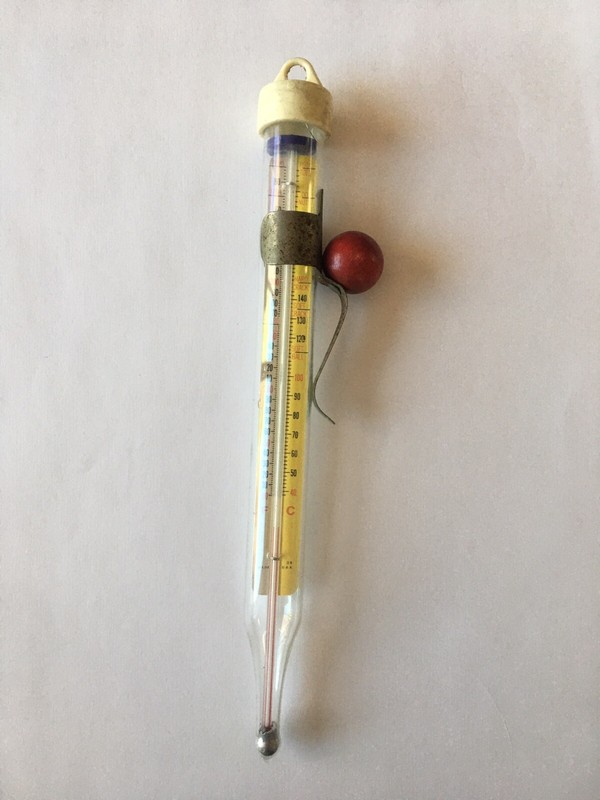 Vintage Acu-Rite Chaney Inst. Co. Deep Frying Candy Jelly Thermometer in Glass