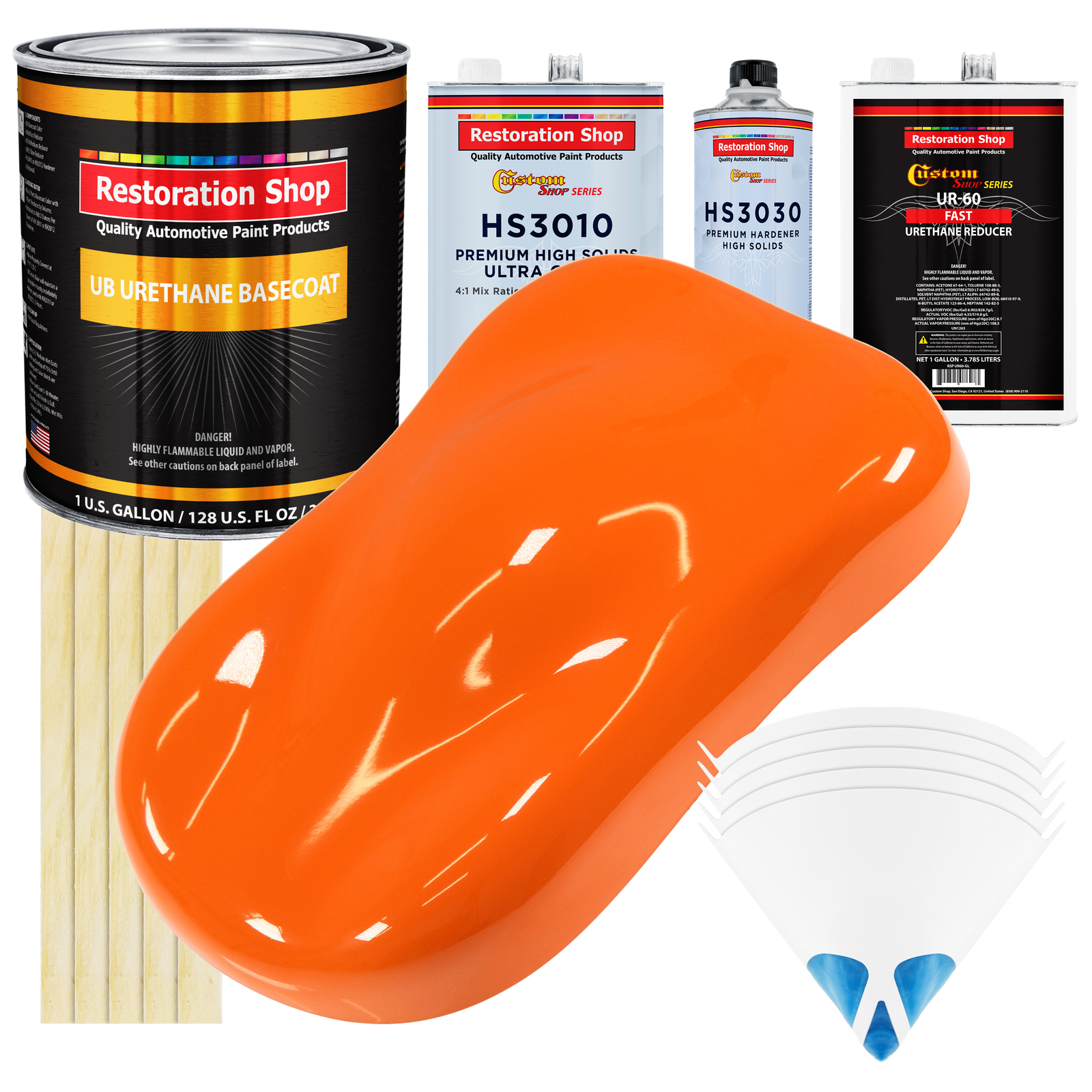 Omaha Orange Gallon Urethane Basecoat Clearcoat Auto Paint Fast Kit