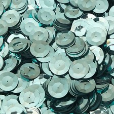20mm Cup Round Sequins Aqua Blue Shiny Metallic. Made in USA