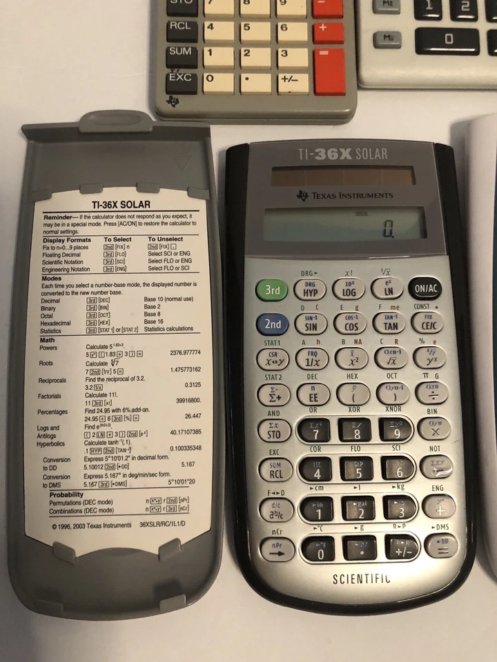 Texas Instrument TI-36X/30/30XS/30XIIS & Canon LS-80Z Calculators Lot 6 WORKS - Image 4 of 4