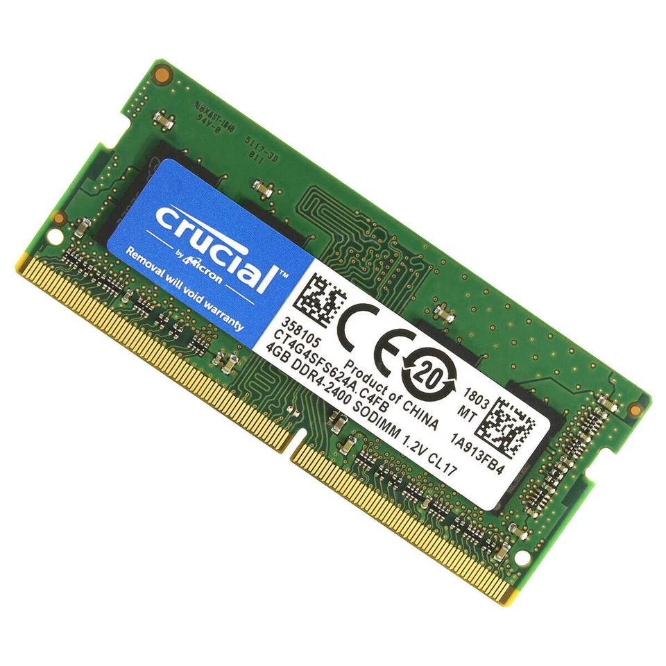 CRUCIAL DDR4 4GB 2400 MHz PC4-19200 Memory RAM 260-Pin SODIMM Laptop Notebook 1p - Image 3 of 4