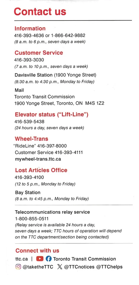 TTC 🚌🚇🚋 Guía de viaje Mapa 2025 Invierno Toronto Canadá Metro Autobús Transporte público Foto 3 de 4