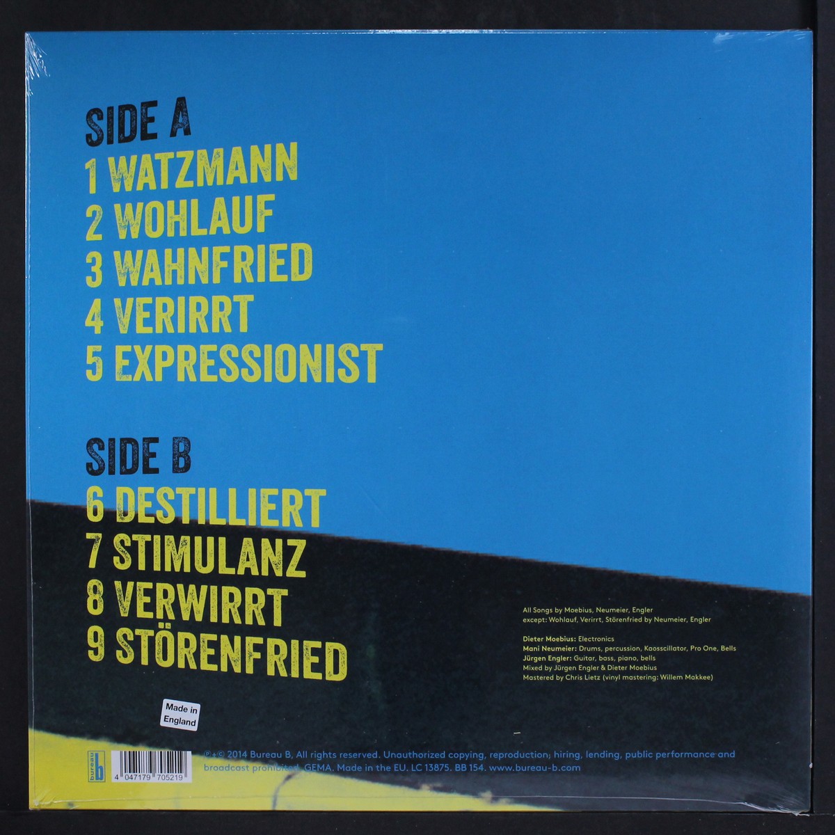 欧LP Dieter Moebius , Mani Neumeier Other Places BB153 Bureau B /00260 MOEBIUS, NEUMEIER, ENGLER: another other places BUREAU B 12