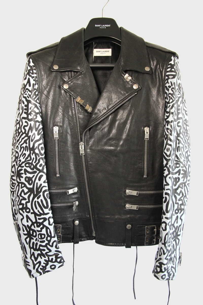 FW13 Saint Laurent Sumi Ink Club Leder Bikerjacke Hedi Slimane L17 L01 52