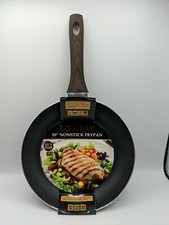 Bombay 10"  Nonstick Frypan Softgrip Dark Brown Handle Wood Look