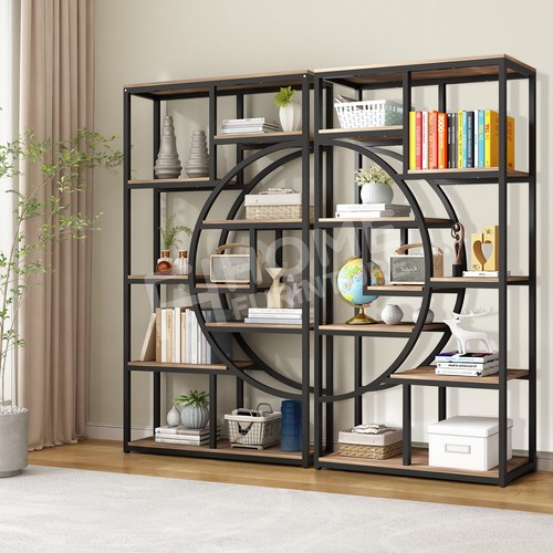 Display Storage Shelves Bookshelf Bookcase Stand Rack Cupboard Dark Walnut - Picture 5 of 12