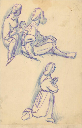 Giorgio Matteo Aicardi (1891-1985) - Pen and Ink Drawing, Figure Studies