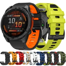 For Garmin Fenix 8 E 7 7X 6 6X 5X Plus 3 HR Sport Silicone Quick Fit Strap Band