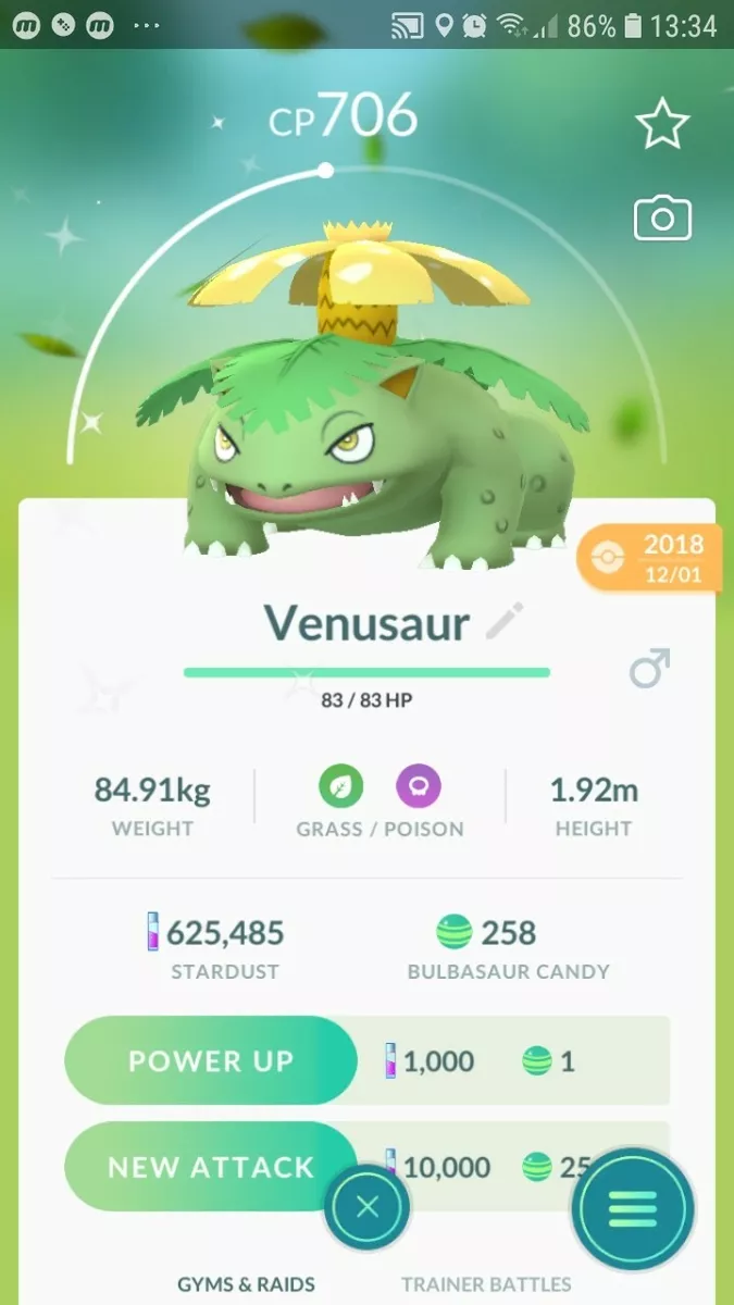 Shiny Venusaur ( Bulbasaur Evolution ) Pokemon Trade Go