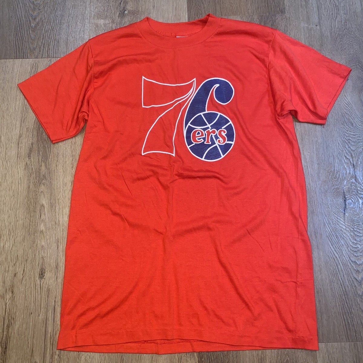 Vintage Philadelphia 76ers Shirt Sand Knit NBA T-shirt Deadstock 