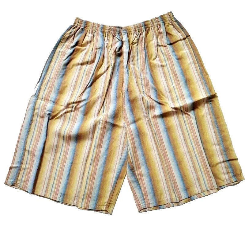 Pantalones cortos a rayas de seda para hombres