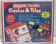 Torlam Magnetic Fraction Circles &Tiles Math Manipulatives Home School Teaching