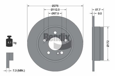 2 PCS BENDIX Braking BDS1251 Brake Disc