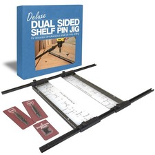 Deluxe Dual Sided Shelf Pin Jig 1/4" and 5mm Self Centering Drill
