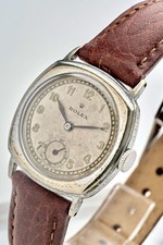 Rolex Prima Rare 1930’s Gents Vintage Cushion Watch 29mm, Dial Patina, Serviced