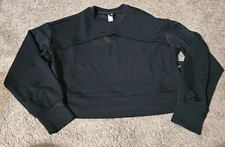 90 Degrees Zoe Softlite Scuba Pullover Crop W/Front Keyhole Size S Black 