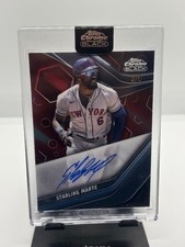 2023 Topps Chrome Black Starling Marte Cba-sm /5 Red Auto