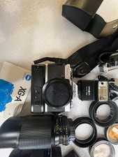 Vintage Minolta XG-A 35mm Camera And Accessories, 3 Lens 75-200, 28-90, 50mm