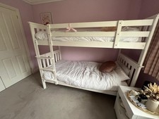 'Aspace Oundle' white, wooden bunk beds with ladder. Converts into single beds.