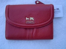 NEW AUTHENTIC COACH MADISON PERSIMMON LEATHER MEDIUM WALLET #46608  W/DEFECT