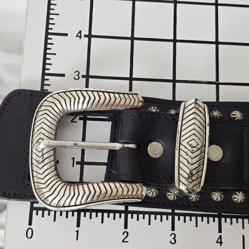 Cinturón de cuero APPALOOSA DURANGO So 32 31-36" negro pesado concho hecho a mano Foto 4 de 4