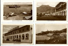 Aden Yemen 4 vintage old post cards, Post Office Bay, Round the Crescent, Harbor