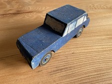 Vintage Wooden Toy Car Scratch Built Folk Art Blue Painted Retro