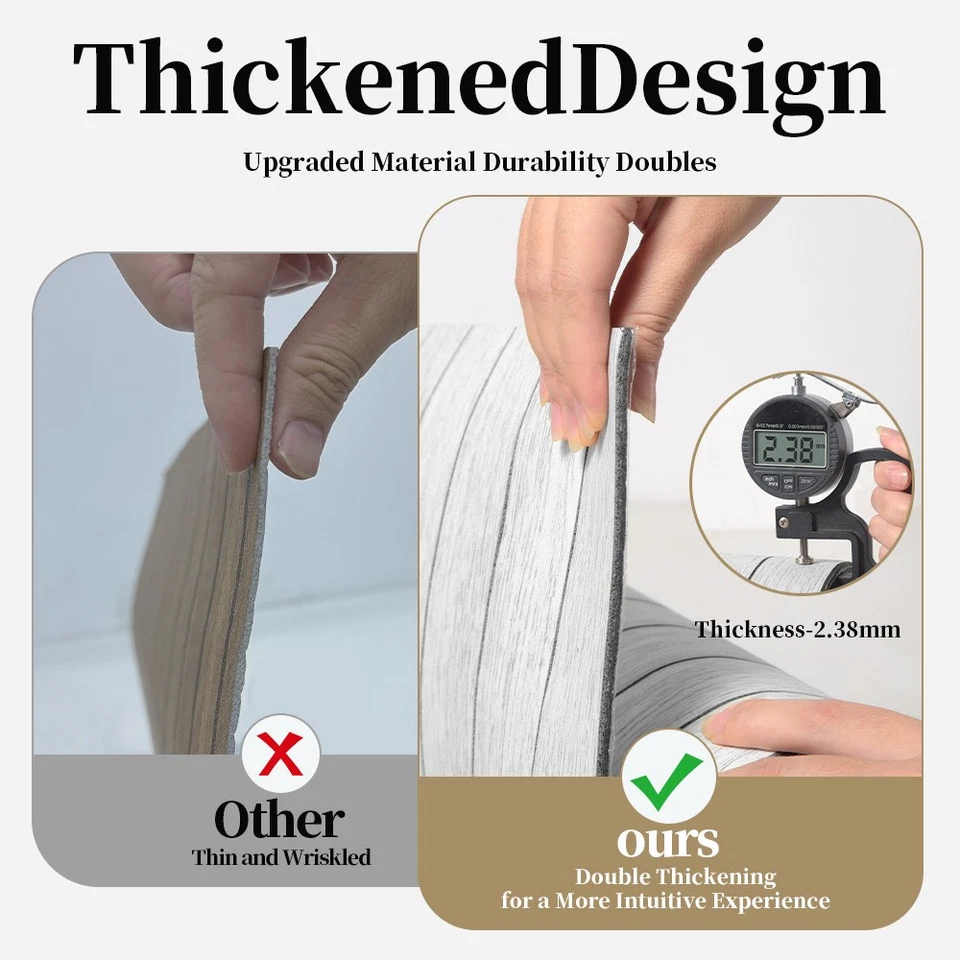 Wood Grain Slat 3D Wall Panel -15.75"x118" Soundproof Self-Adhesive Wall Sticker - Image 2 of 4