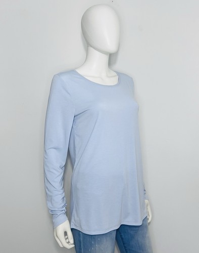 Athleta Essence Semi Fit Long Sleeve Top Womens S Blue Crew Neck Lightweight - Picture 2 of 17