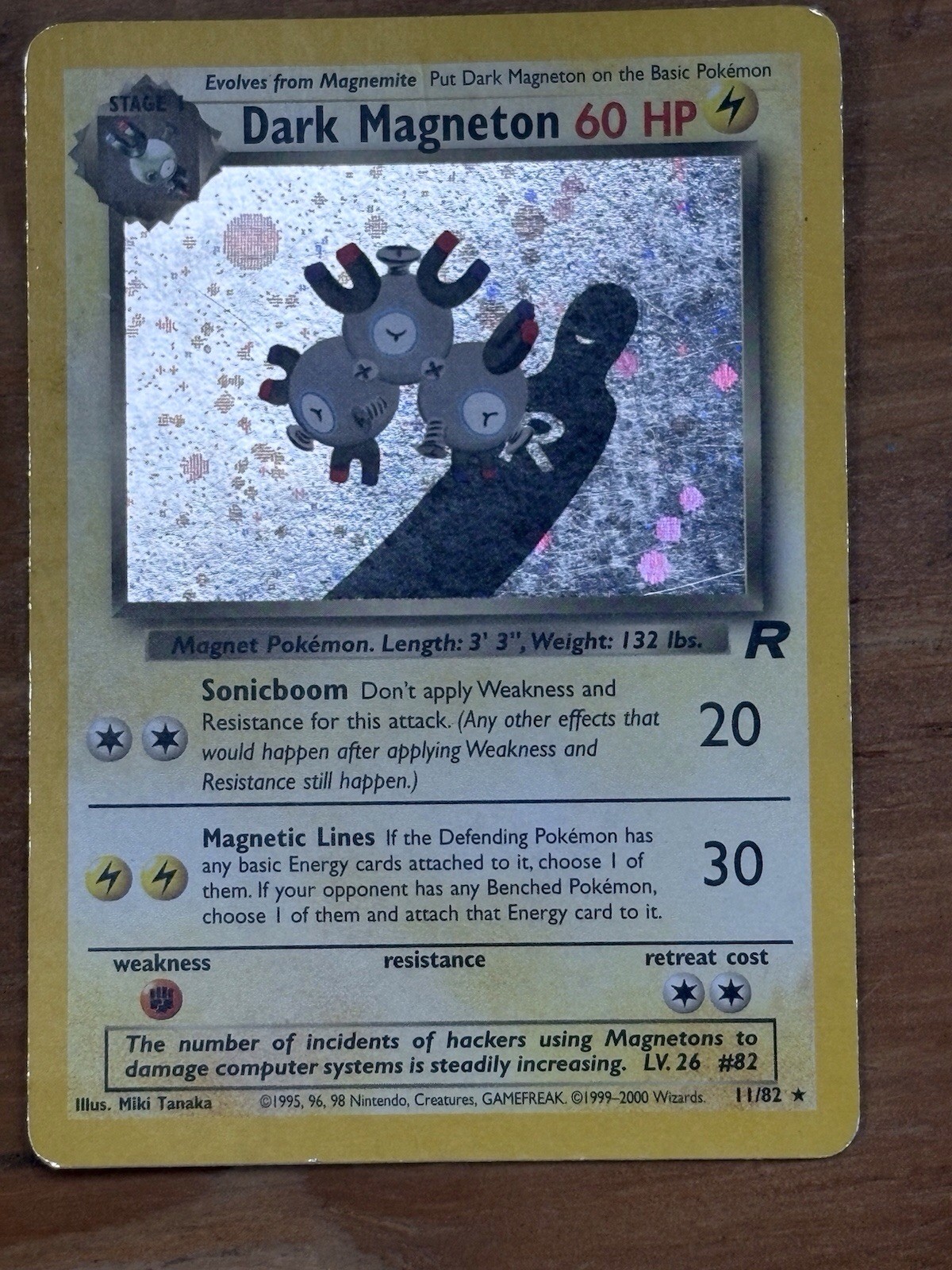 Dark Magneton - 11/82 - Pokemon Team Rocket Unlimited Holo Rare Card WOTC NM