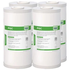 1-4 Pack 4.5"x10" Coconut Activated Carbon Sediment Whole House Water Filter 5μm