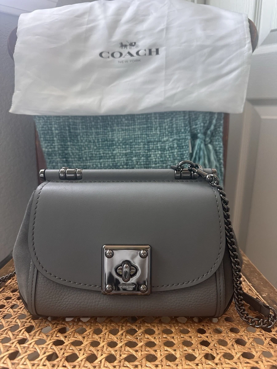 Coach Women's Suede Exterior Gray Bags & Handbags for Women for