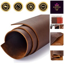 Genuine Full Grain Crazy Horse Leather 8x12  Tooling Sheets, Dark Brown