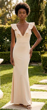 Lulus Perfect Opportunity Ruffle Trumpet Gown Blush Pink Wedding Bridesmaid M