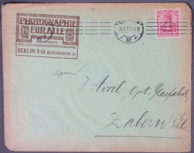 Mayfairstamps Germany 1912 Perfin Photography Furalle Advertising Cover cca_2280 - Image 1 of 2