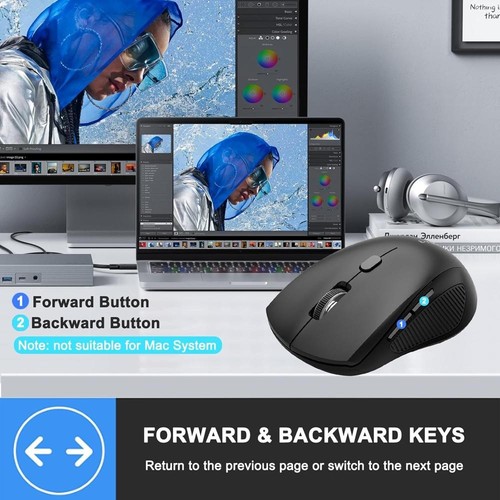 Bluetooth Mouse, Wireless Mouse Bluetooth for Laptop 2-in-1(BT 5.0/4.0+2.4Ghz) - Picture 7 of 9