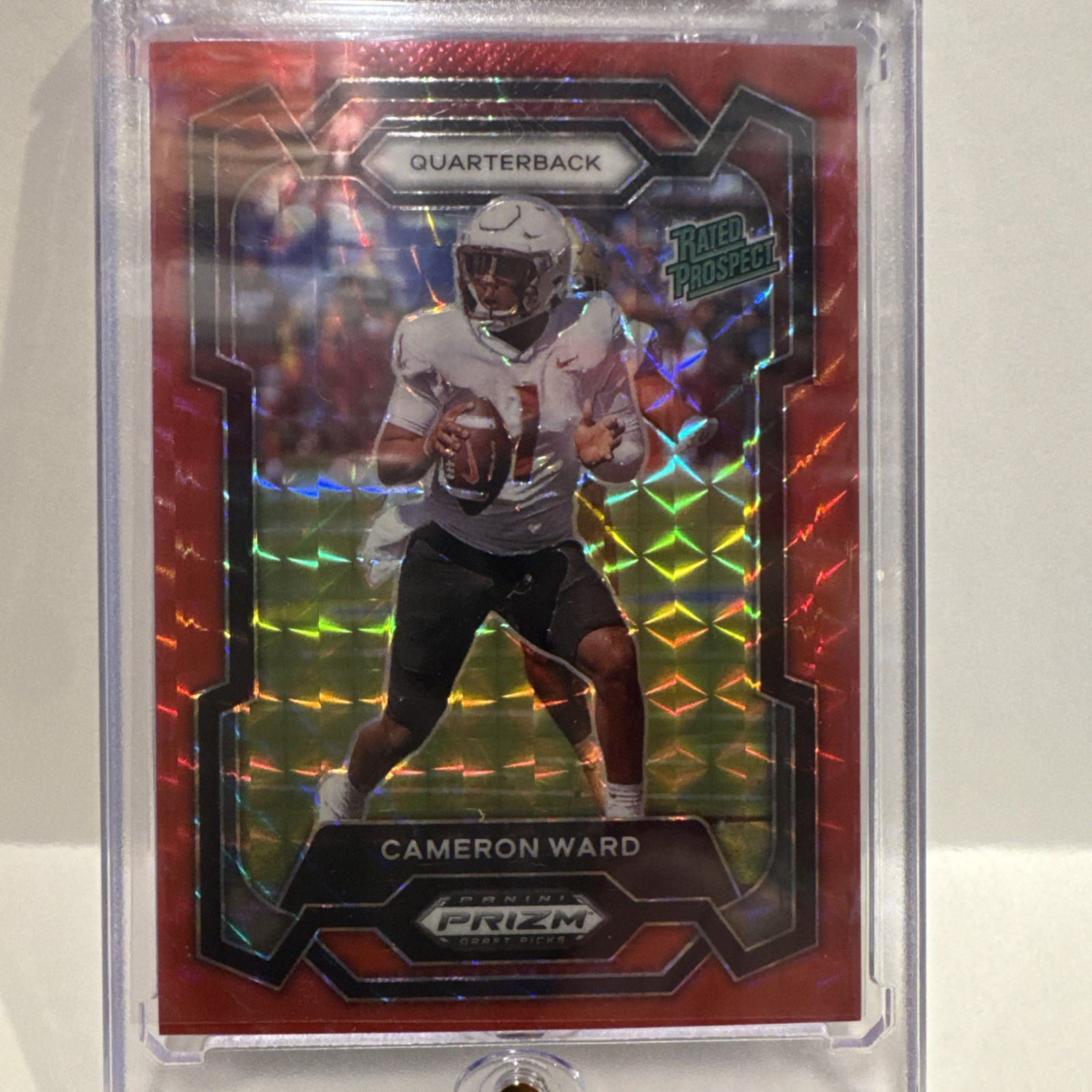 2024 Panini Prizm Draft Picks Red Finite 084/125 CAMERON WARD Rookie (RC) #199