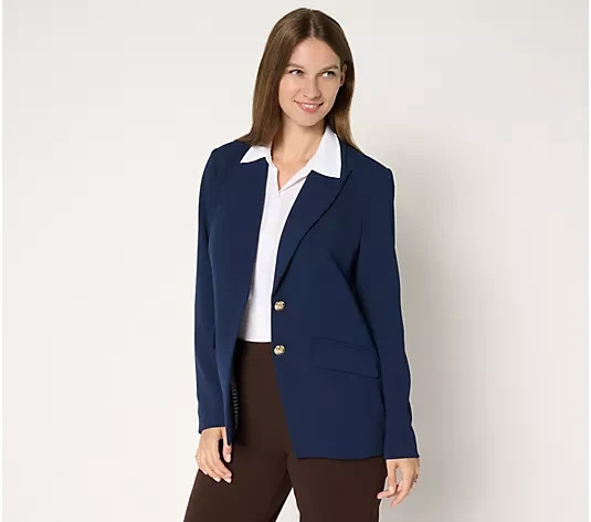 #AO 1928 Dennis Basso Petite Luxe Crepe Blazer in Prints & Solids Size LP