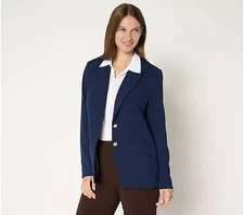 #AO 1928 Dennis Basso Petite Luxe Crepe Blazer in Prints & Solids Size LP