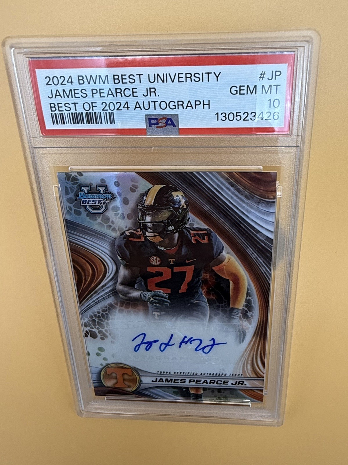 James Pearce Jr. PSA 10 Rookie Card Bowman Best of 2024 Auto Falcons Volunteers