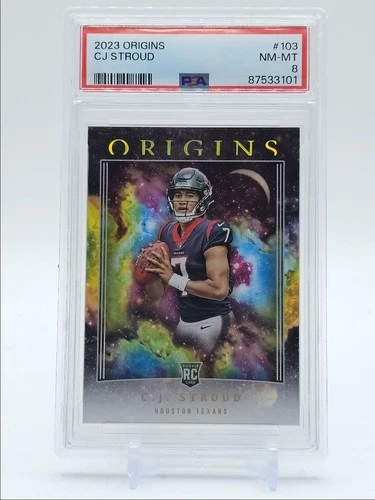 C.J. STROUD 2023 ORIGINS ROOKIE FOOTBALL BASE TEXANS #103 RC PSA 8 Q4561